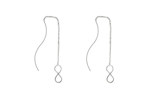 [1117600000PL] Pendiente plata 925 infinito con cadena 