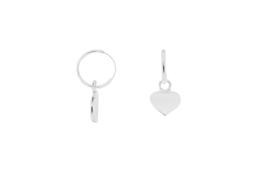[1118900000PL] Pendiente plata 925 aro corazon 