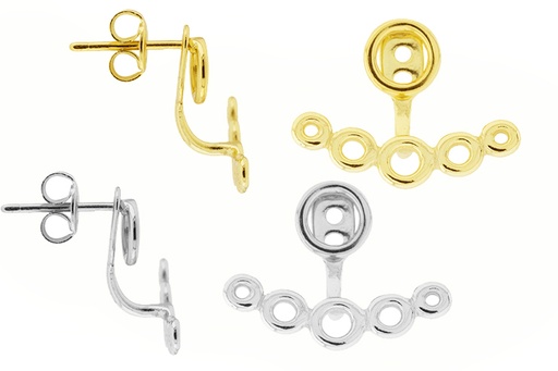 Pendiente plata 925 circulos 