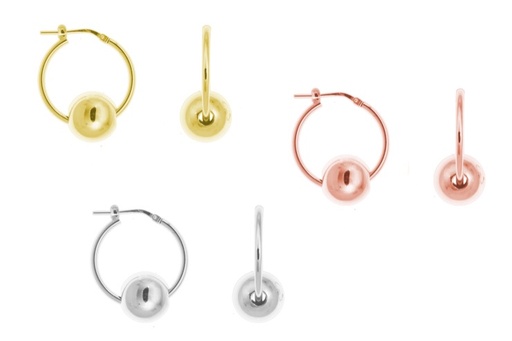 Pendiente criolla plata 925 con bola 