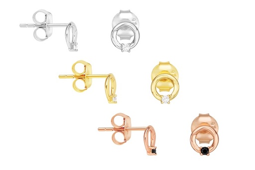 Pendiente plata 925 círculo zirconita 