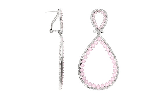 Pendiente plata 925 cz & piedra reconst. c.omega 