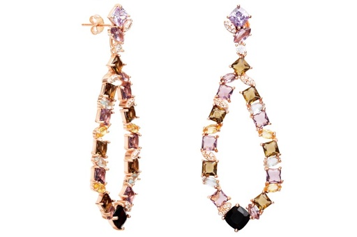 [113780003ZMC] Pendiente plata 925 zirconita c/ mix piedra recon. 