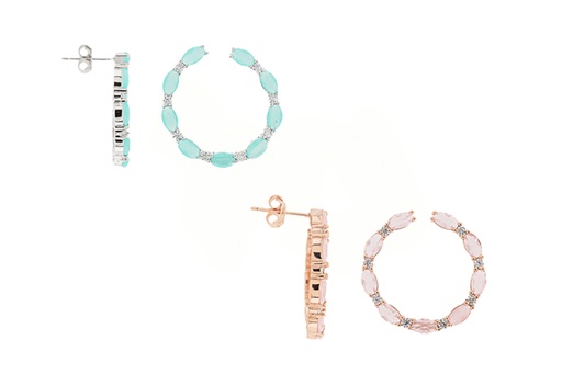 Silver 925 cz & stone earring