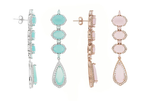 Silver 925 cz & stone earring