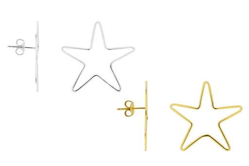 Pendiente plata 925 estrella presión 