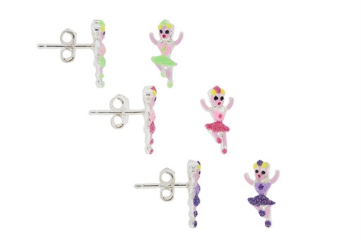 Pendiente plata 925 bailarina esmaltada