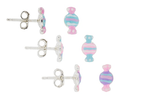 [115650000ERS] Silver 925 enamel candy earring