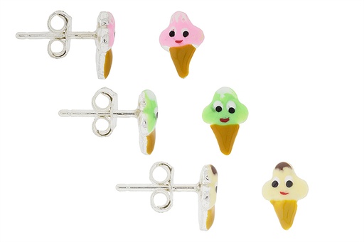 Pendiente plata 925 helado esmaltada