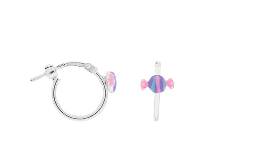 [115810000ELL] Aro plata 925 caramelo esmaltada de clip 