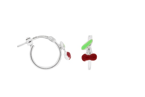 [115830000ERJ] Silver 925 enamel cherry earring
