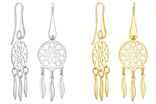 Pendiente plata 925 atrapasueños 