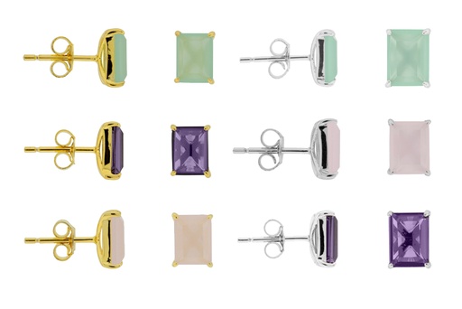 Silver 925 earring semi precious stone