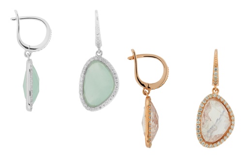 Silver 925 earring semi precious stone with cz