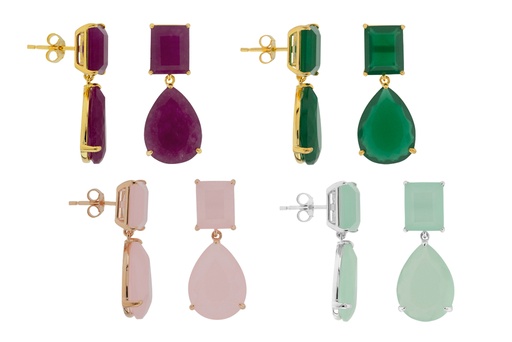 Silver 925 earring semi precious stone