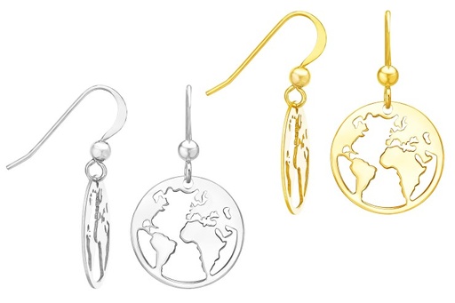 [1230700000PL] Pendiente plata 925 mundo gancho hippie