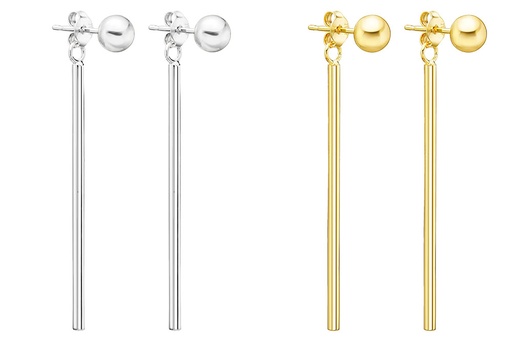 Pendiente plata 925 dormilona 6mm con tubo 