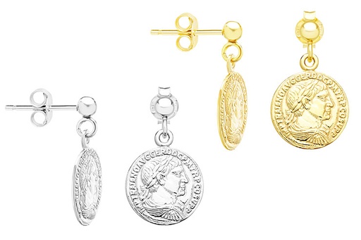 Silver 925 roman coin earring