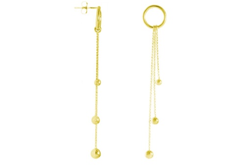 [1246600000DO] Pendiente plata 925 círculo cadena con bolas 