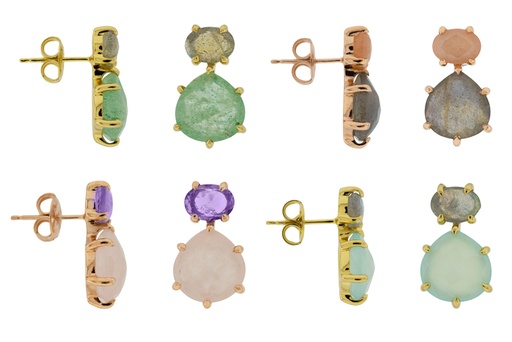 Pendiente plata 925 piedras semipreciosas 