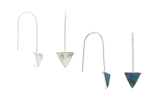 Silver 925 howlite&turquoise earring