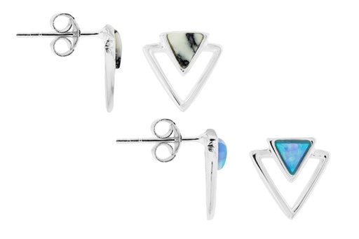 Silver 925 howlite&opalo earring