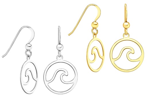 Sterling silver wave earring