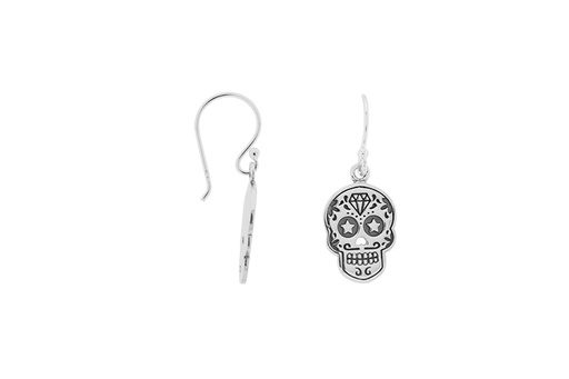[1264600000OX] Silver 925 skull earring