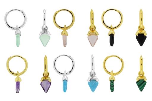 Silver 925 semi precious stone earring