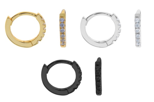 Pendiente aro plata 925 zirconita