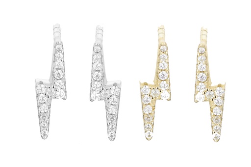 Silver 925 thuderbolt earring with cz