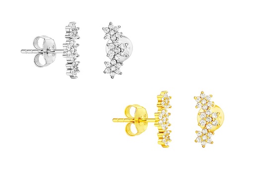 Sterling silver zirconia stars earring