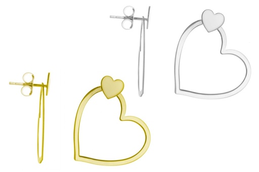 Silver 925 heart earring