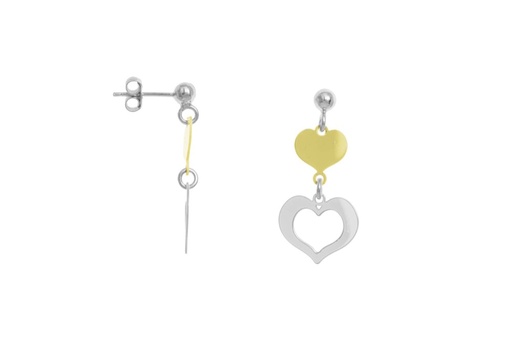 [12965000RODO] Silver 925 hearts earring
