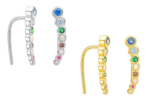 Pendiente plata 925 trepador con zirconita