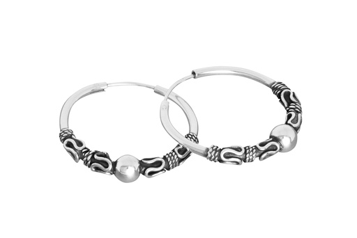 Silver 925 bali hoop earring