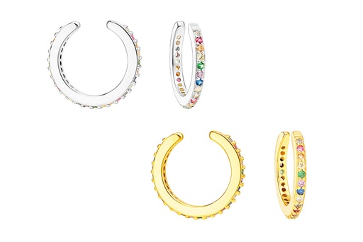 Pendiente plata 925 ear-cuff con zirconita