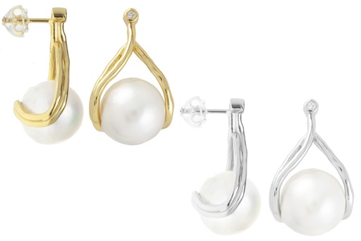 Silver 925 pearl&cz earring