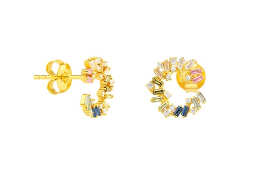 [137720002ZMC] Pendiente plata 925 con zirconitas baguette mix 