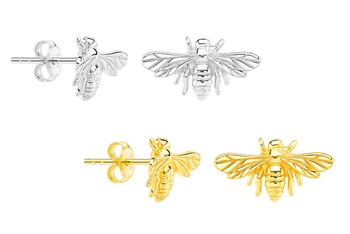 Pendiente plata 925 abeja presión