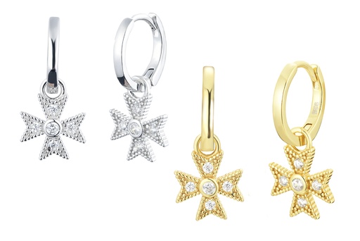 Silver 925 cross cz earring