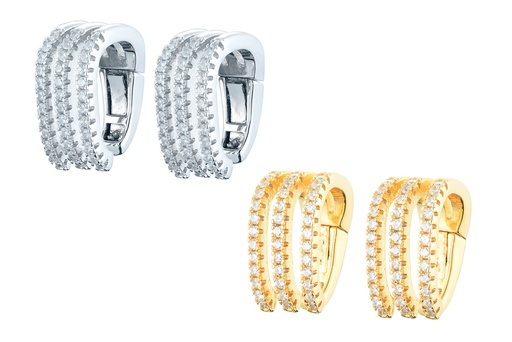 [138570002ZBL] Pendiente plata 925 ear-cuff tres lineas c.clip