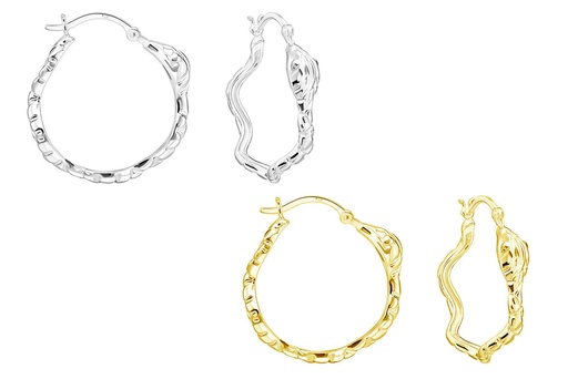 Silver 925 earring hoop snake