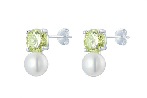 Silver 925 earring fresh water pearl 5mm & cz