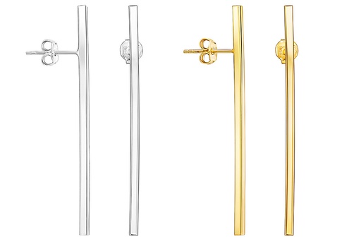 Pendiente plata 925 barra tubo cuadrado presión