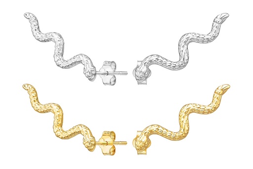 Pendiente plata 925 serpiente presión 