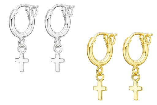 Silver 925 cross earring