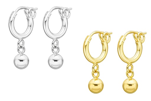 Silver 925 bead earring