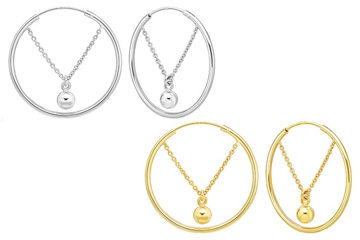 Silver 925 bead earring