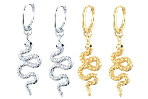 Silver 925 snake hoop earring